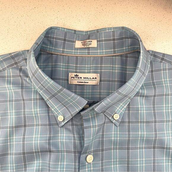 Peter Millar Button Down Shirt Blue/Blue - Picture 1 of 4